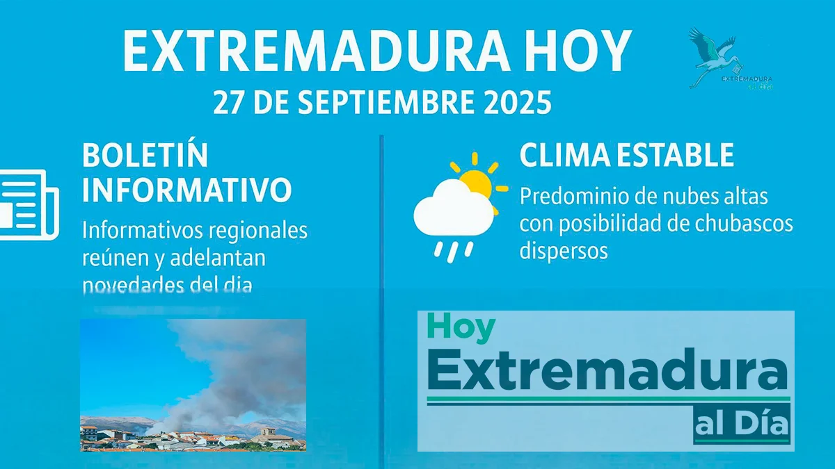 Extremadura al Día: Celebración del Turismo el incendio de Cuacos controlado y la agenda completa del 27 de septiembre