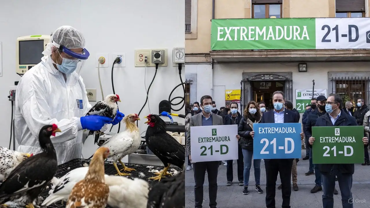 Alarma Sanitaria y Cuenta Atrás Electoral: Extremadura; entre la Gripe Aviar en 99 Municipios y el Arranque Político del 21-D