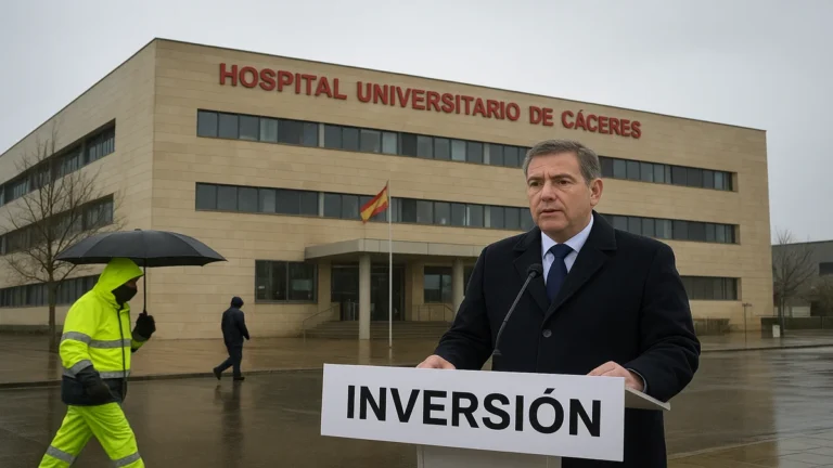 Inversión Récord de 188 Millones para el Hospital de Cáceres en una Jornada Marcada por el Temporal y la Tensión Política