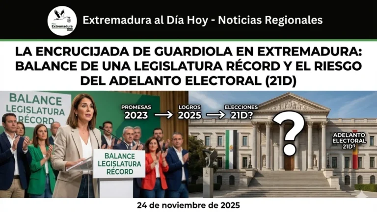 La Encrucijada de Guardiola en Extremadura: Balance de una Legislatura Récord y el Riesgo del Adelanto Electoral (21D)