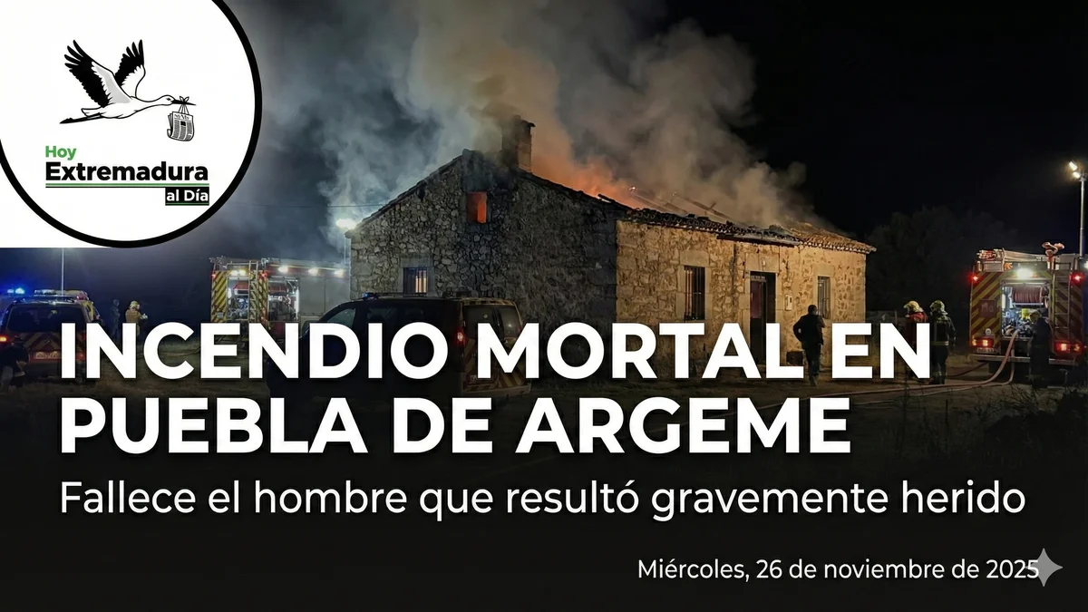 Incendio mortal en Puebla de Argeme: fallece el hombre que resultó gravemente herido