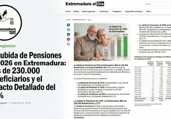 La Subida de Pensiones de 2026 en Extremadura: Más de 230.000 Beneficiarios y el Impacto Detallado del 2,7\%
