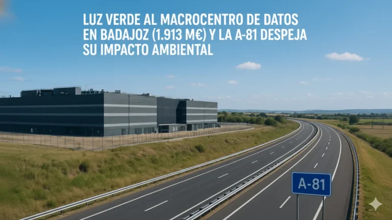 Luz Verde al Macrocentro de Datos en Badajoz (1.913 M€) y la A-81 Despeja su Impacto Ambiental