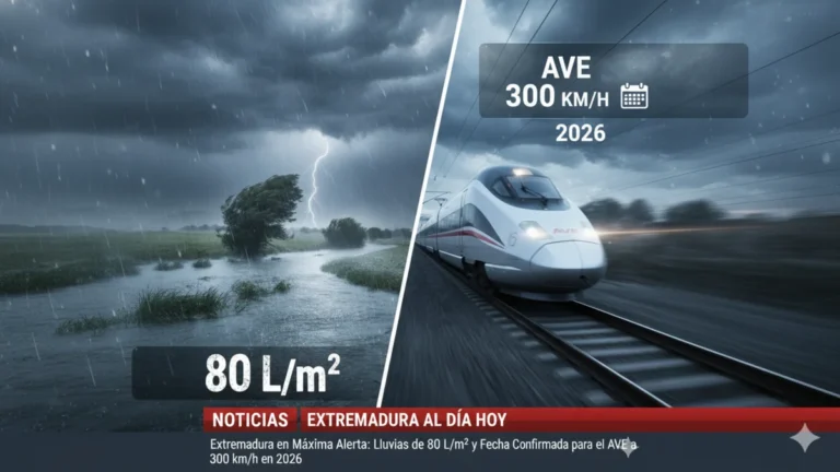 Extremadura en Máxima Alerta: Lluvias de 80 L/m² y Fecha Confirmada para el AVE a 300 km/h en 2026