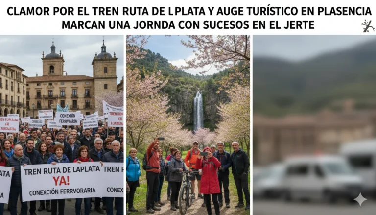 Clamor por el tren Ruta de la Plata y auge turístico en Plasencia marcan una jornada con sucesos en el Jerte