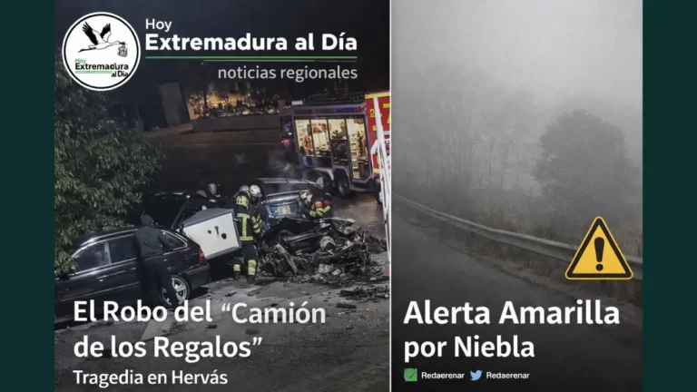 El Robo del "Camión de los Regalos"; Tragedia en Hervás y Alerta Amarilla por Niebla
