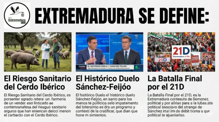 EXTREMADURA SE DEFINE: El Riesgo Sanitario del Cerdo Ibérico el Histórico Duelo Sánchez-Feijóo y la Batalla Final por el 21D