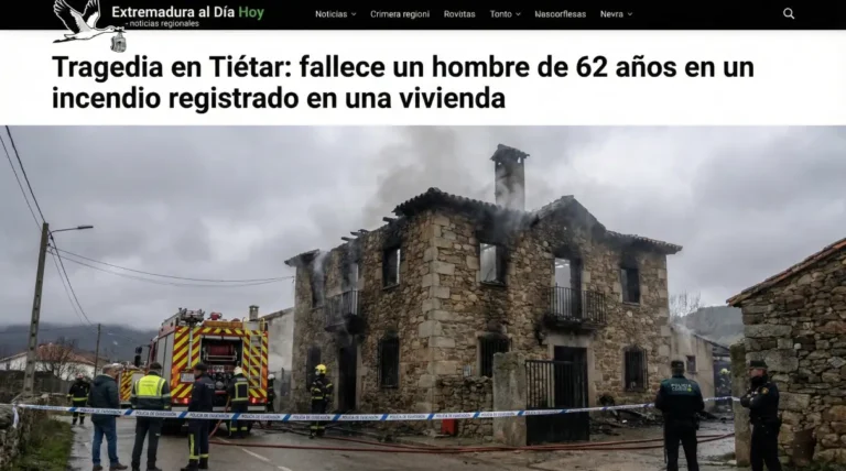 Tragedia en Tiétar: fallece un hombre de 62 años en un incendio registrado en una vivienda