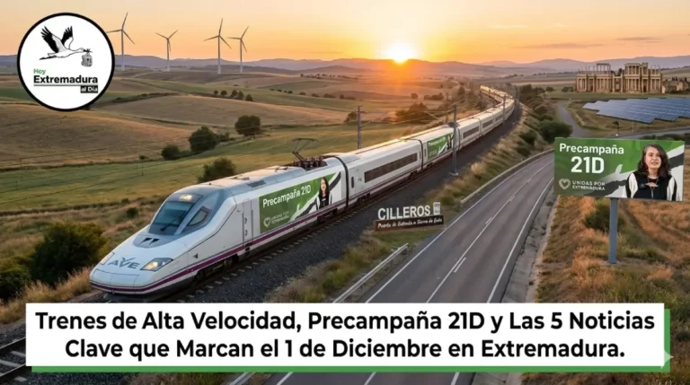 Trenes de Alta Velocidad y Precampaña 21D y Las 5 Noticias Clave que Marcan el 1 de Diciembre en Extremadura