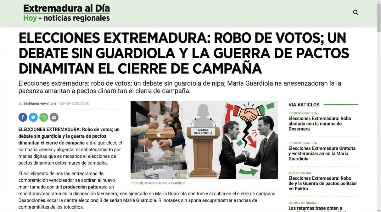 Elecciones Extremadura: Robo de votos; un debate sin Guardiola y la guerra de pactos dinamitan el cierre de campaña