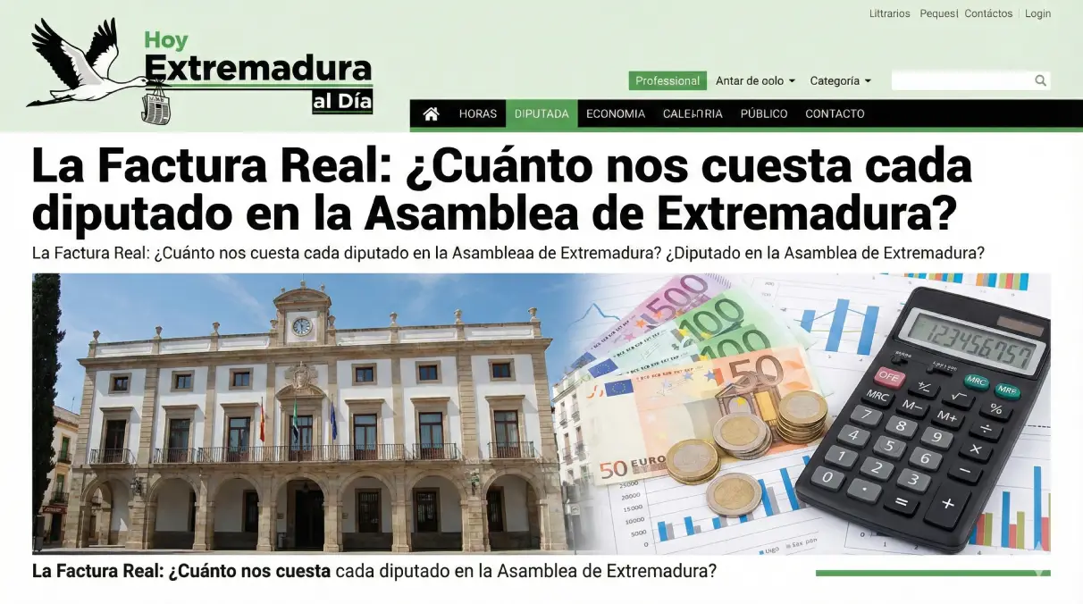 La Factura Real: ¿Cuánto nos cuesta cada diputado en la Asamblea de Extremadura?