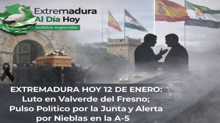 EXTREMADURA HOY 12 DE ENERO: Luto en Valverde del Fresno; Pulso Político por la Junta