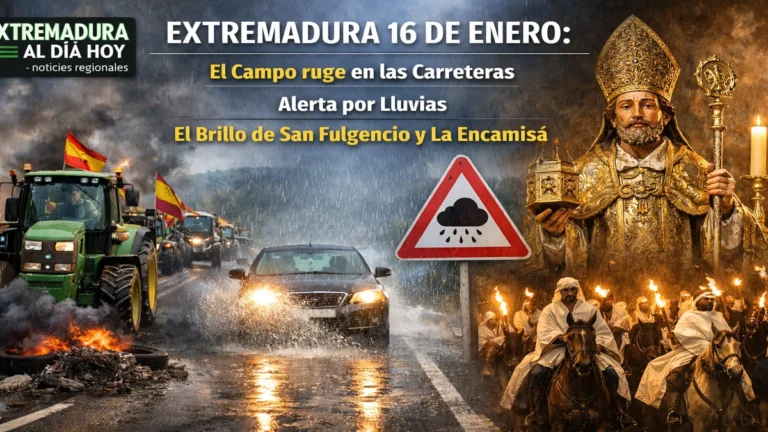 EXTREMADURA 16 DE ENERO: El Campo ruge en las Carreteras; Alerta por Lluvias