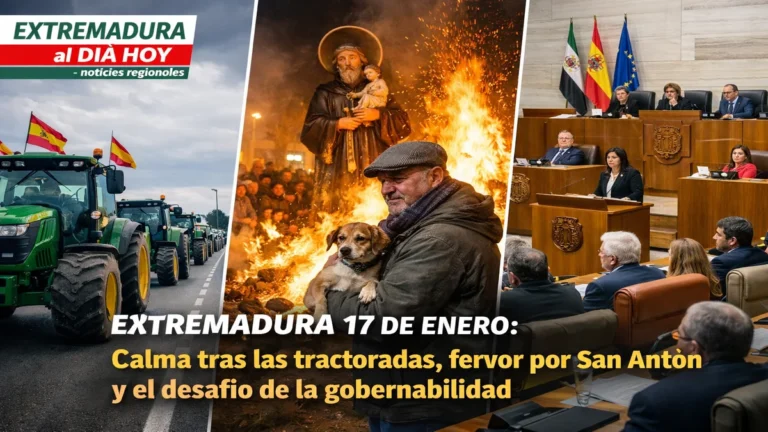 EXTREMADURA 17 DE ENERO: Calma tras las tractoradas; fervor por San Antón