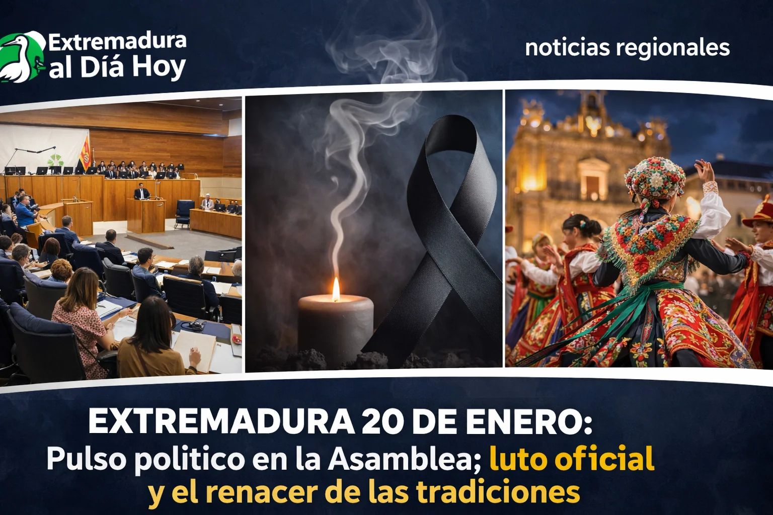 EXTREMADURA 20 DE ENERO: Pulso político en la Asamblea; luto oficial