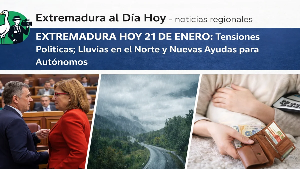 EXTREMADURA HOY 21 DE ENERO: Tensiones Políticas; Lluvias en el Norte