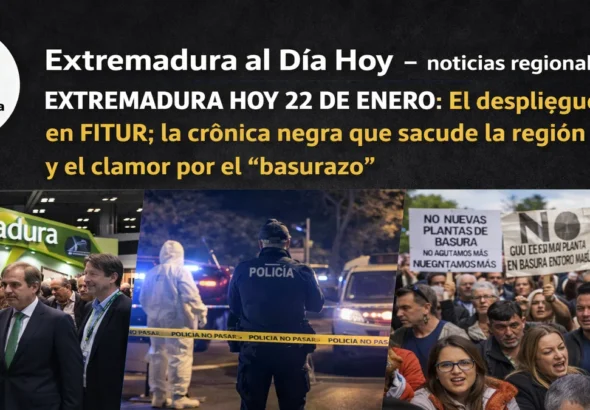 EXTREMADURA HOY 22 DE ENERO: El despliegue en FITUR; la crónica negra que sacude la región