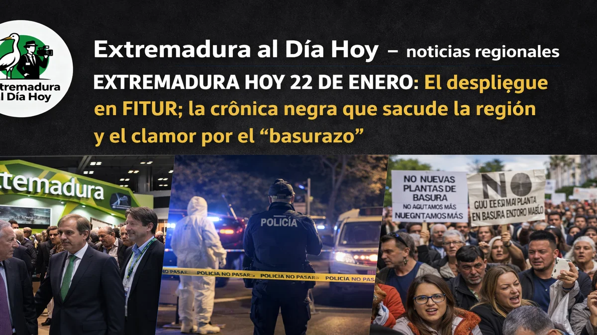 EXTREMADURA HOY 22 DE ENERO: El despliegue en FITUR; la crónica negra que sacude la región