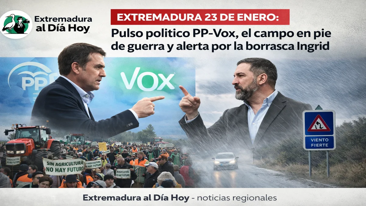 EXTREMADURA 23 DE ENERO: Pulso político PP-Vox, el campo en pie de guerra