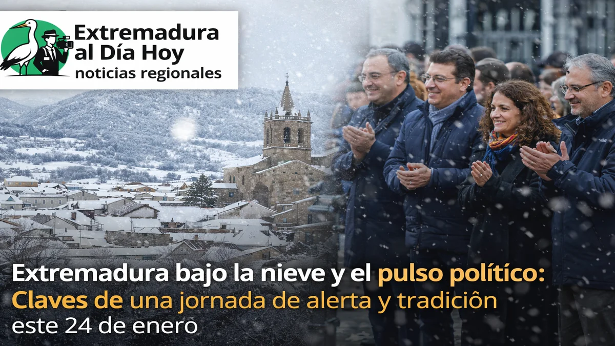 Extremadura bajo la nieve y el pulso político: Claves de una jornada de alerta y tradición este 24 de enero