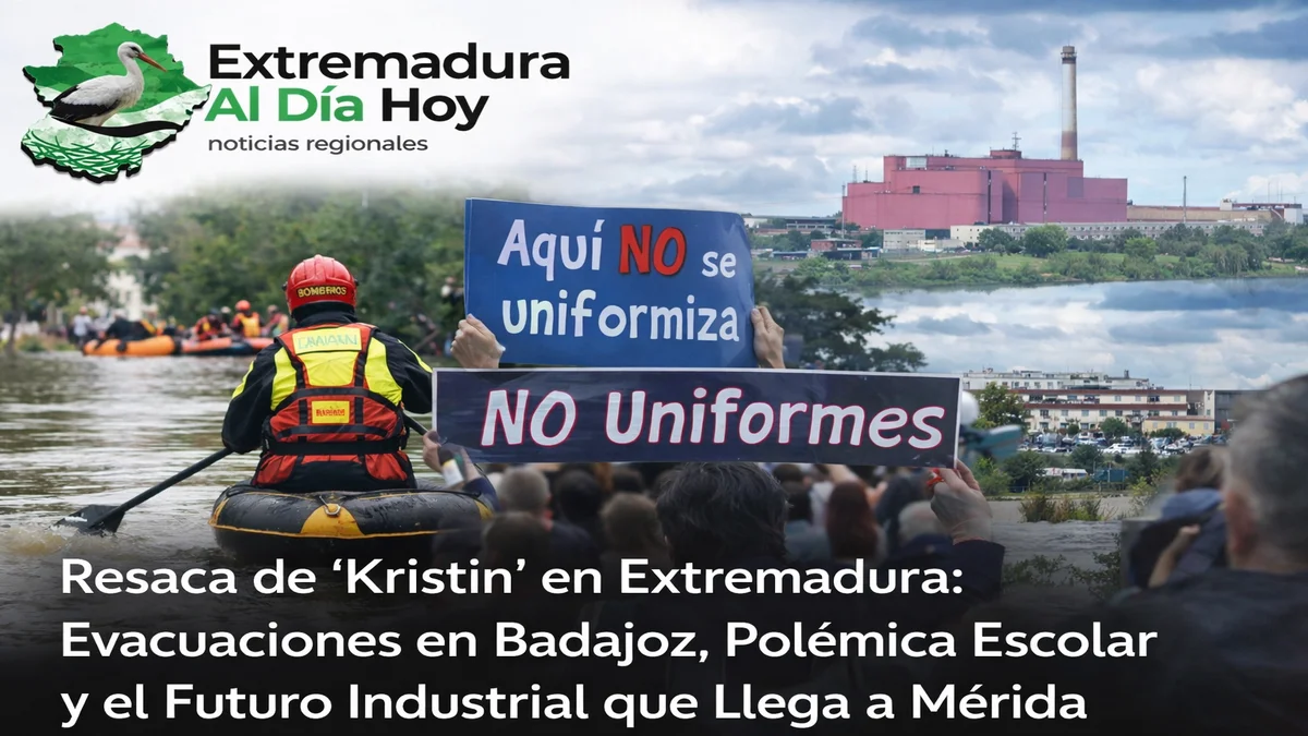 Resaca de 'Kristin' en Extremadura: Evacuaciones en Badajoz