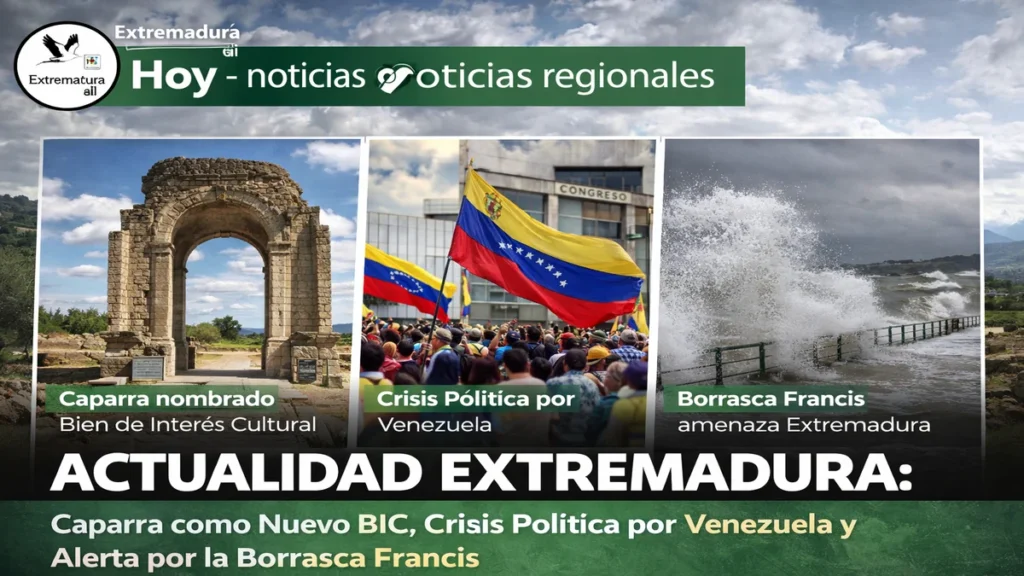 ACTUALIDAD EXTREMADURA: Caparra como Nuevo BIC, Crisis Política por Venezuela y Alerta por la Borrasca Francis