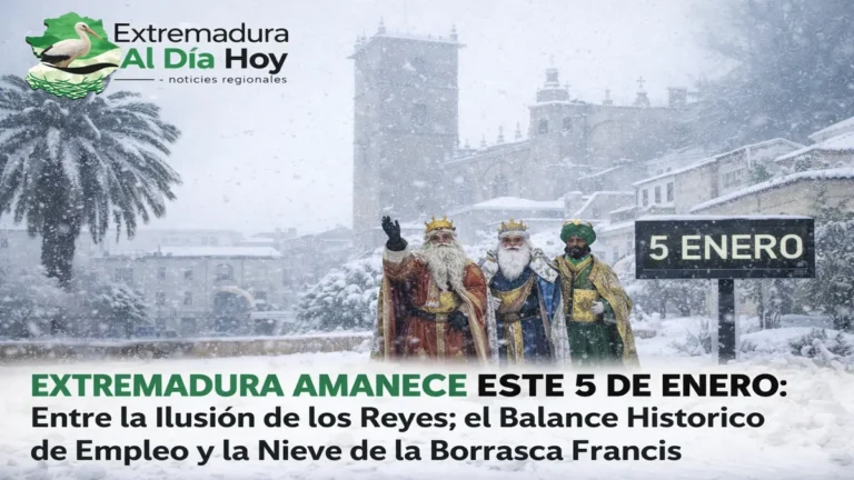 EXTREMADURA AMANECE ESTE 5 DE ENERO: Entre la Ilusión de los Reyes; el Balance Histórico de Empleo y la Nieve de la Borrasca Francis