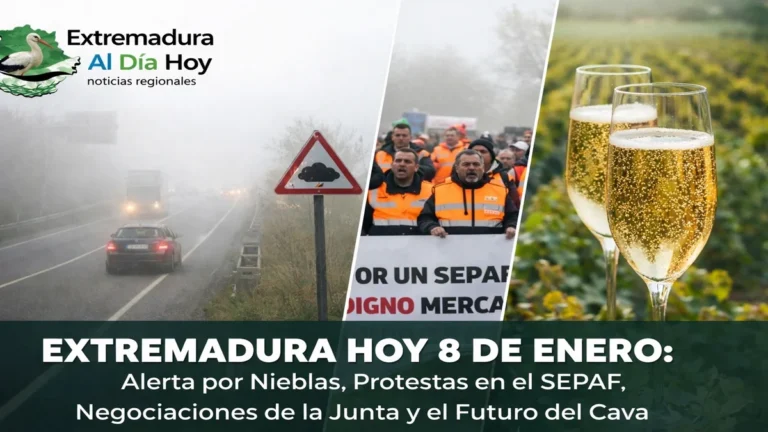 EXTREMADURA HOY 8 DE ENERO: Alerta por Nieblas; Protestas en el SEPAF