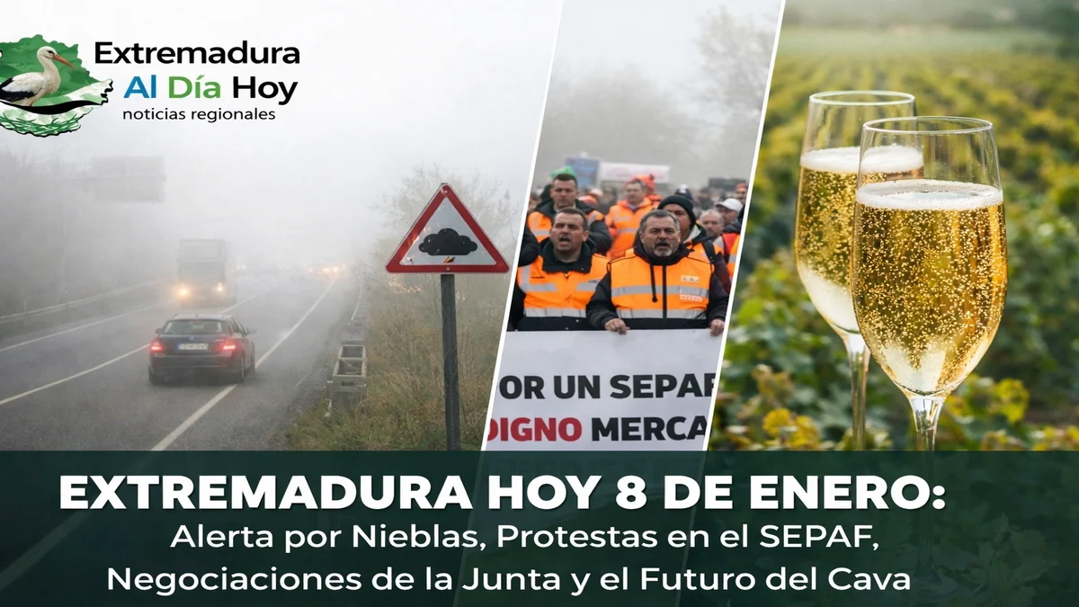 EXTREMADURA HOY 8 DE ENERO: Alerta por Nieblas; Protestas en el SEPAF