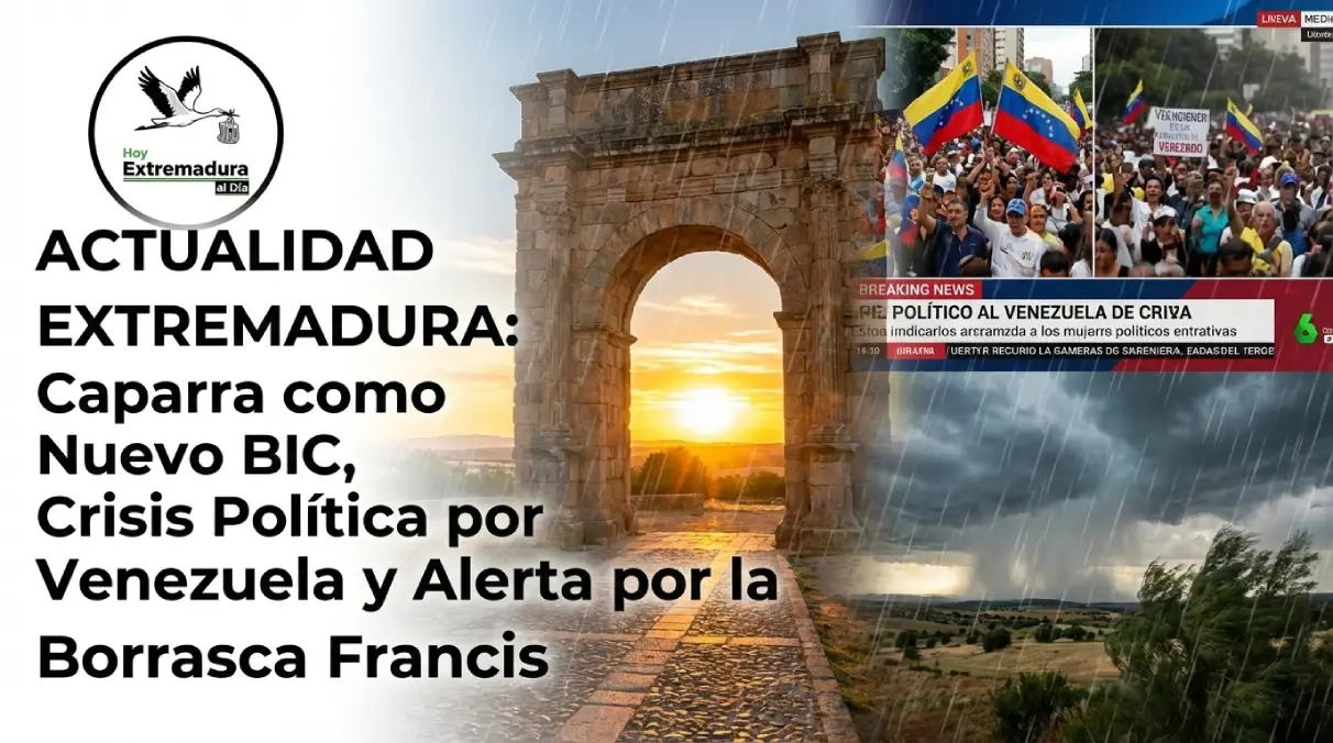 ACTUALIDAD EXTREMADURA: Caparra como Nuevo BIC; Crisis Política por Venezuela y Alerta por la Borrasca Francis
