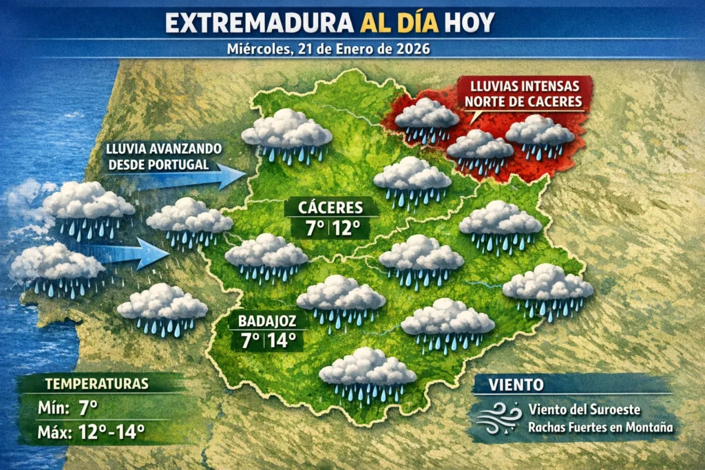 EXTREMADURA HOY 21 DE ENERO: Tensiones Políticas; Lluvias en el Norte