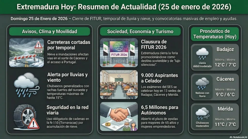 25E en Extremadura: Temporal de Nieve, Récord de Opositores