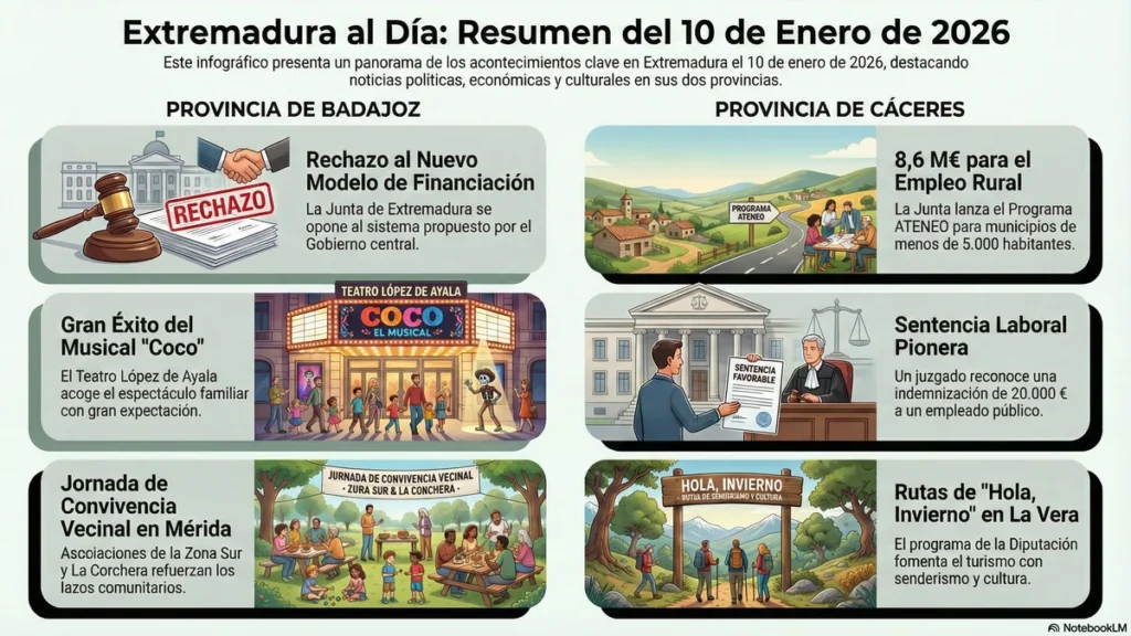 EXTREMADURA HOY 10 DE ENERO: Tensión por la Financiación Regional