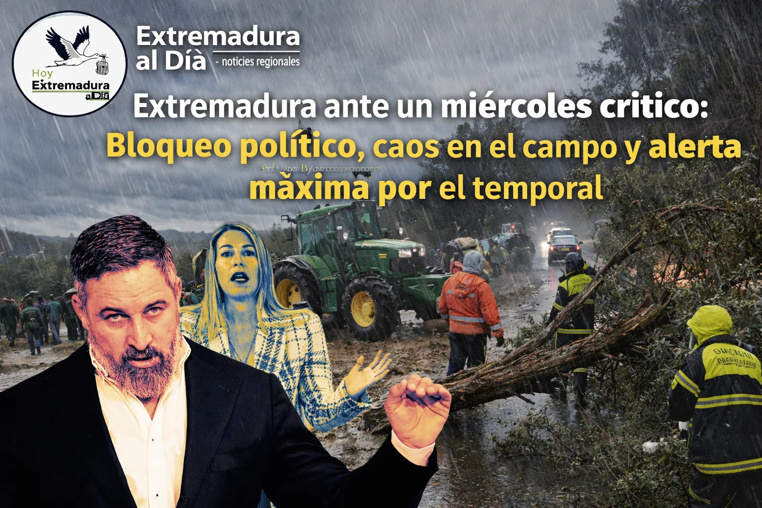 Extremadura ante un miércoles crítico: Bloqueo político, caos en el campo