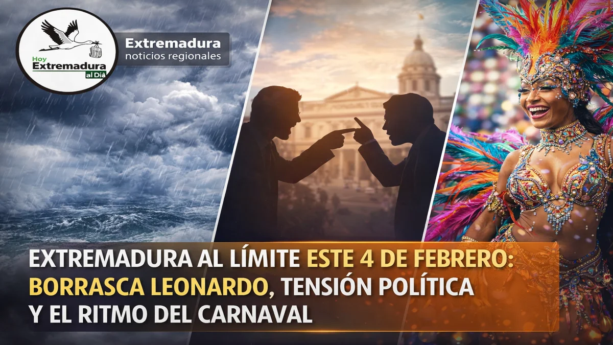 EXTREMADURA AL LÍMITE ESTE 4 DE FEBRERO: BORRASCA LEONARDO