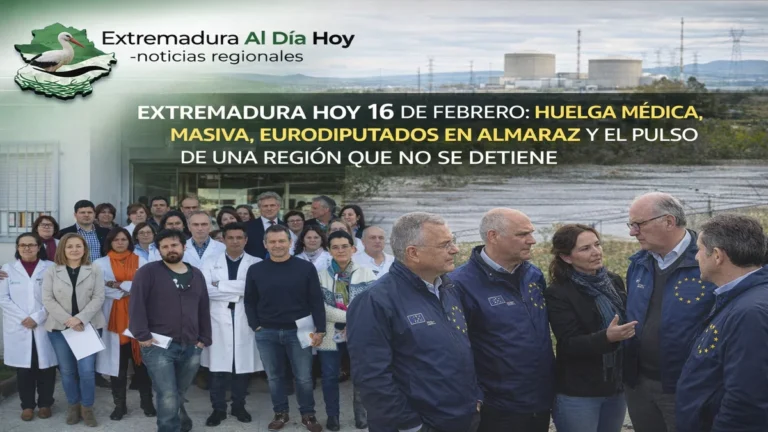 EXTREMADURA HOY 16 DE FEBRERO: HUELGA MÉDICA MASIVA Y EURODIPUTADOS EN ALMARAZ