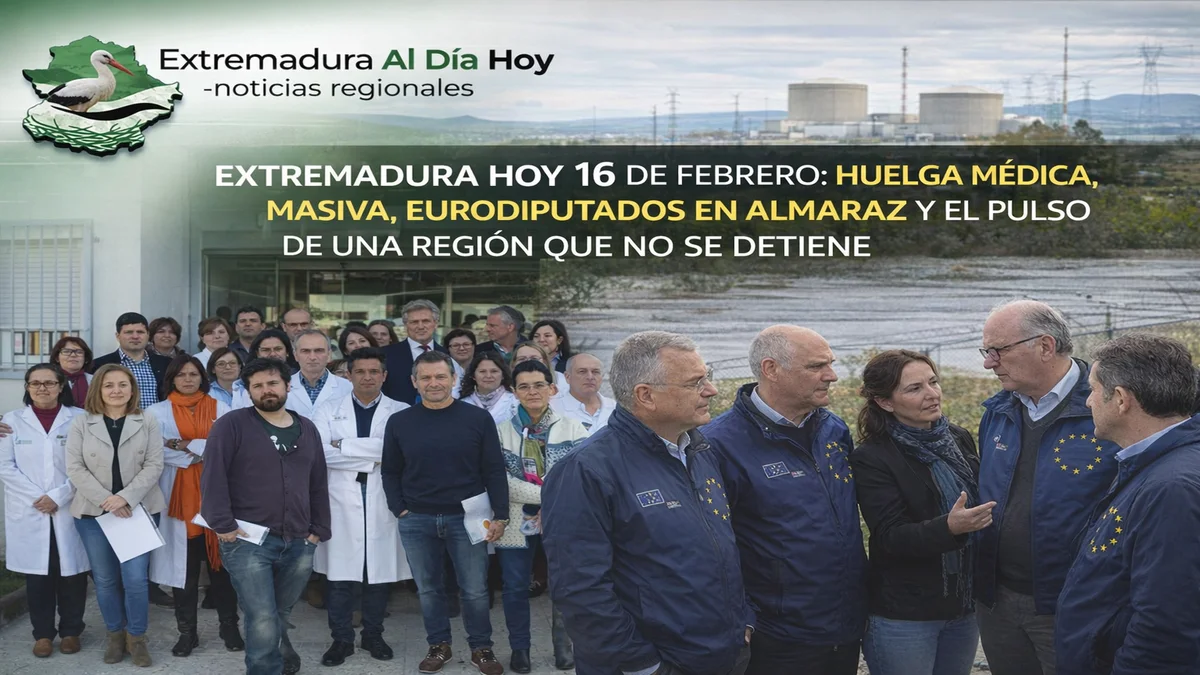 EXTREMADURA HOY 16 DE FEBRERO: HUELGA MÉDICA MASIVA Y EURODIPUTADOS EN ALMARAZ