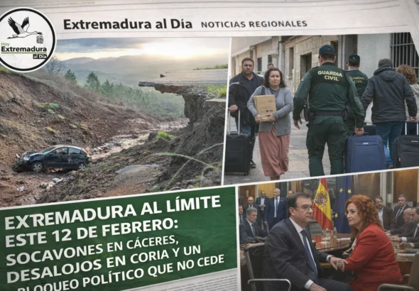EXTREMADURA AL LÍMITE ESTE 12 DE FEBRERO: SOCAVONES EN CÁCERES