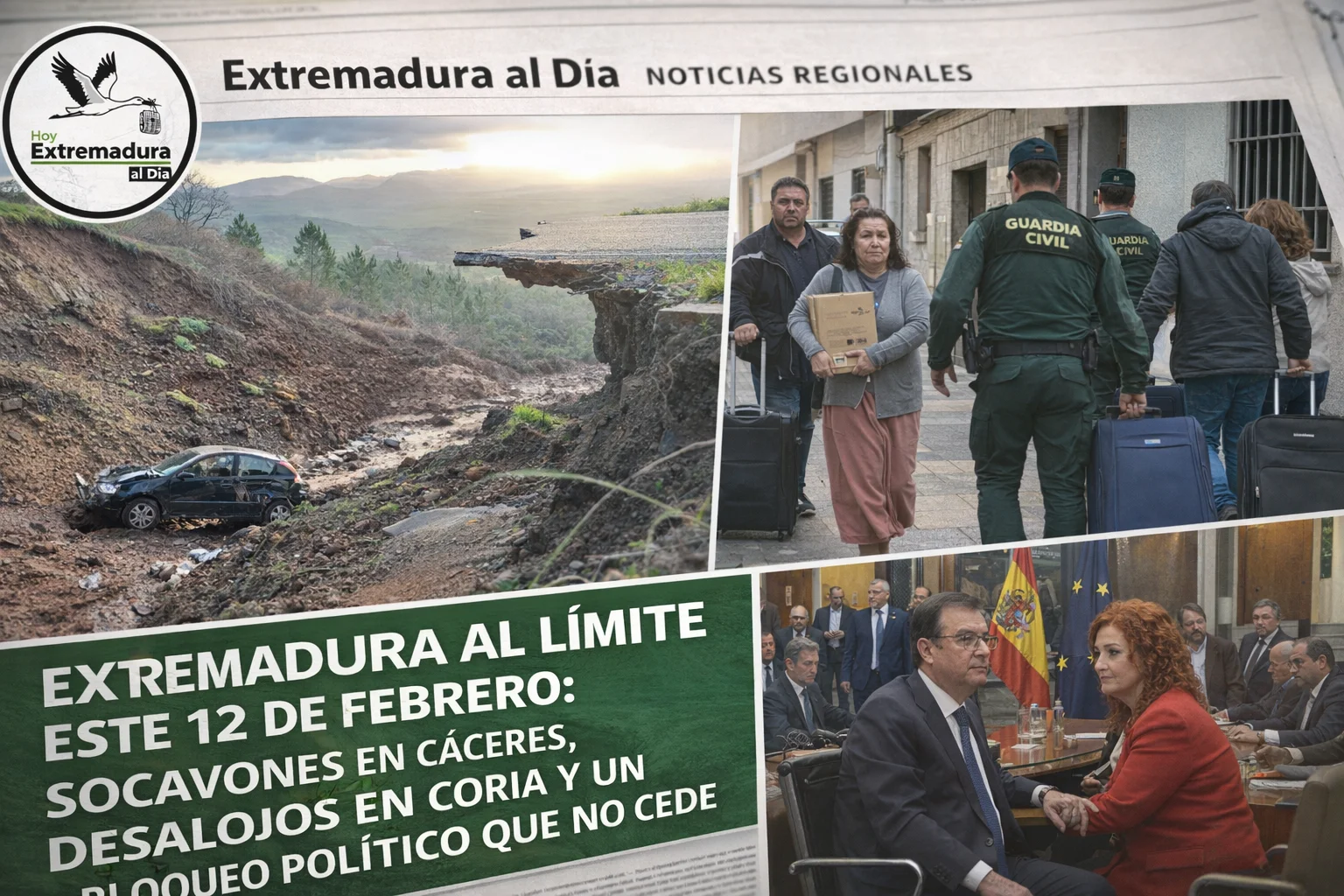 EXTREMADURA AL LÍMITE ESTE 12 DE FEBRERO: SOCAVONES EN CÁCERES