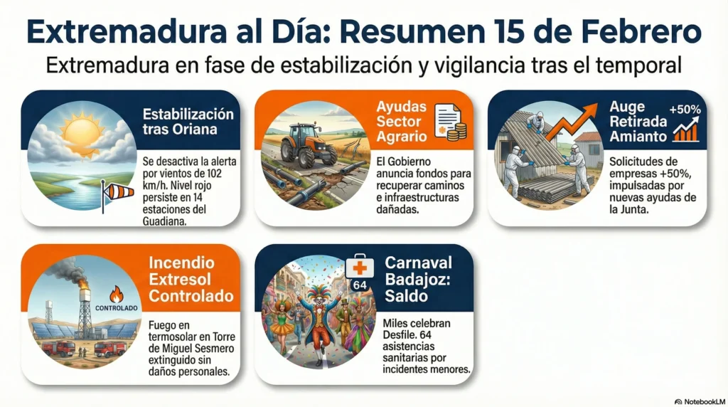 Extremadura 15 de febrero entre la alegría del carnaval y el alivio del temporal