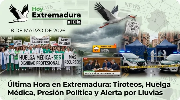 Última Hora en Extremadura: Tiroteos y Alerta por Lluvias este 18 de Marzo de 2026