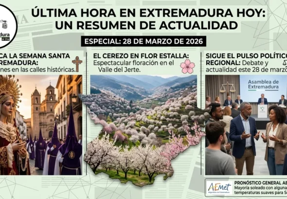 Última Hora en Extremadura Hoy: Arranca la Semana Santa; Estalla el Cerezo en Flor y Sigue el Pulso Político este 28 de Marzo