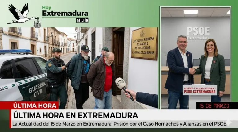 La Actualidad del 15 de Marzo en Extremadura: Prisión por el Caso Hornachos y Alianzas en el PSOE