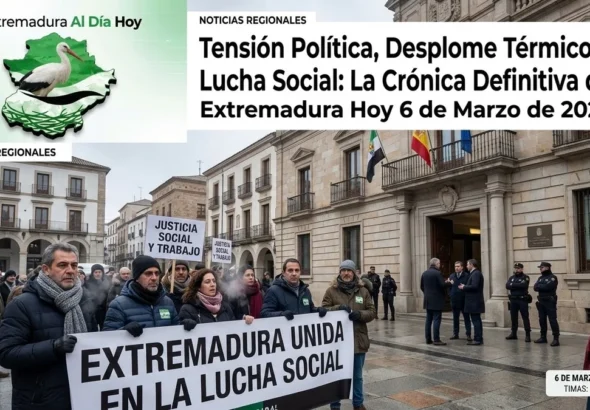 Tensión Política Desplome Térmico y Lucha Social: La Crónica Definitiva de Extremadura Hoy 6 de Marzo de 2026