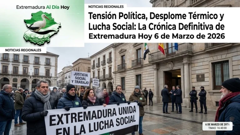 Tensión Política Desplome Térmico y Lucha Social: La Crónica Definitiva de Extremadura Hoy 6 de Marzo de 2026