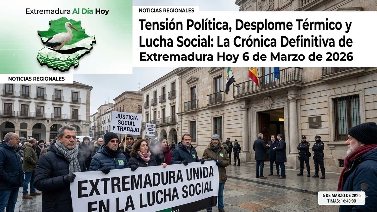 Tensión Política Desplome Térmico y Lucha Social: La Crónica Definitiva de Extremadura Hoy 6 de Marzo de 2026