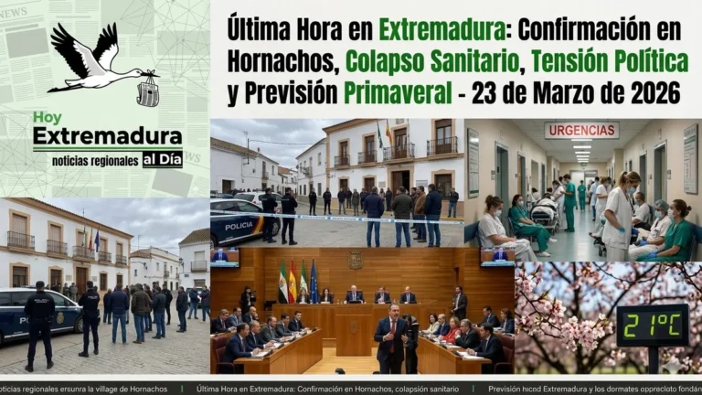Última Hora en Extremadura: Colapso Sanitario; Tensión Política y Previsión Primaveral este 23 de Marzo de 2026