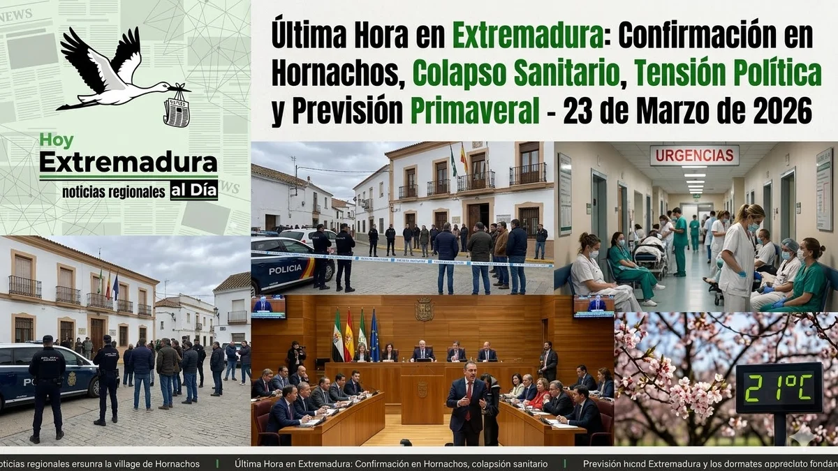 Última Hora en Extremadura: Colapso Sanitario; Tensión Política y Previsión Primaveral este 23 de Marzo de 2026