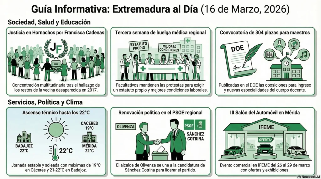 Última Hora en Extremadura: Clamor en Hornachos; Huelga Médica y Oposiciones