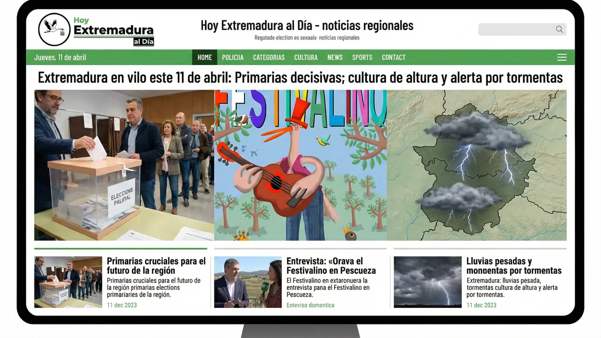 Extremadura en vilo este 11 de abril: Primarias decisivas; cultura de altura y alerta por tormentas